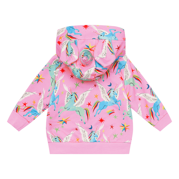 Rock Your Baby Rainbow Pegasus baby hoodie in multi colour