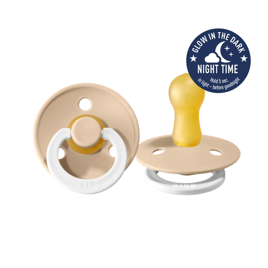 Bibs Dummies Night Glow 2 Pk Vanilla in cream
