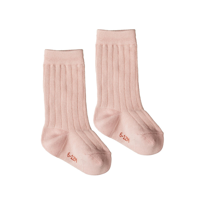 Nature Baby organic cotton rib socks rose bud in pink