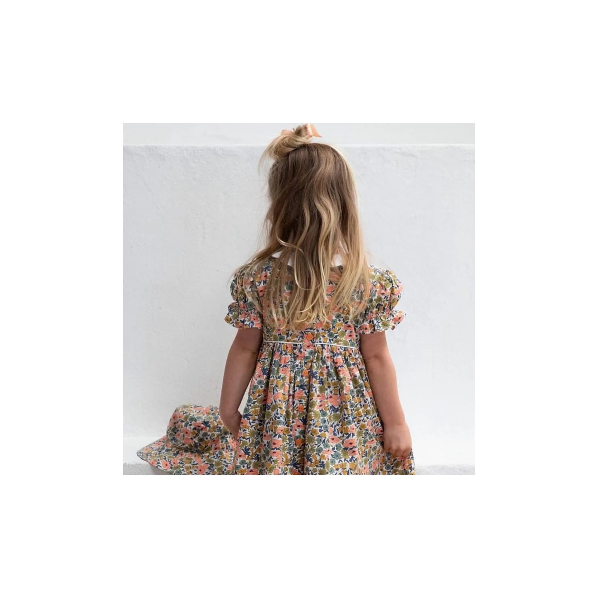 Smox Rox Hazel smocked dress olive and slate floral