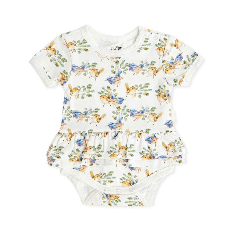 Indigo & Lellow Julie ruffle bodysuit - Fairy Wrens