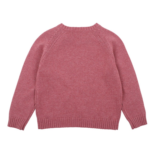 Bebe Ella floral embroidered jumper in dusky pink
