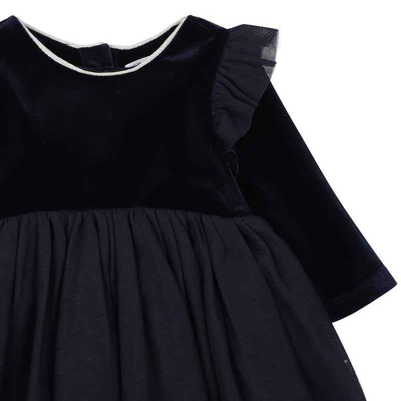 Bebe Ivy velour tutu dress navy in blue