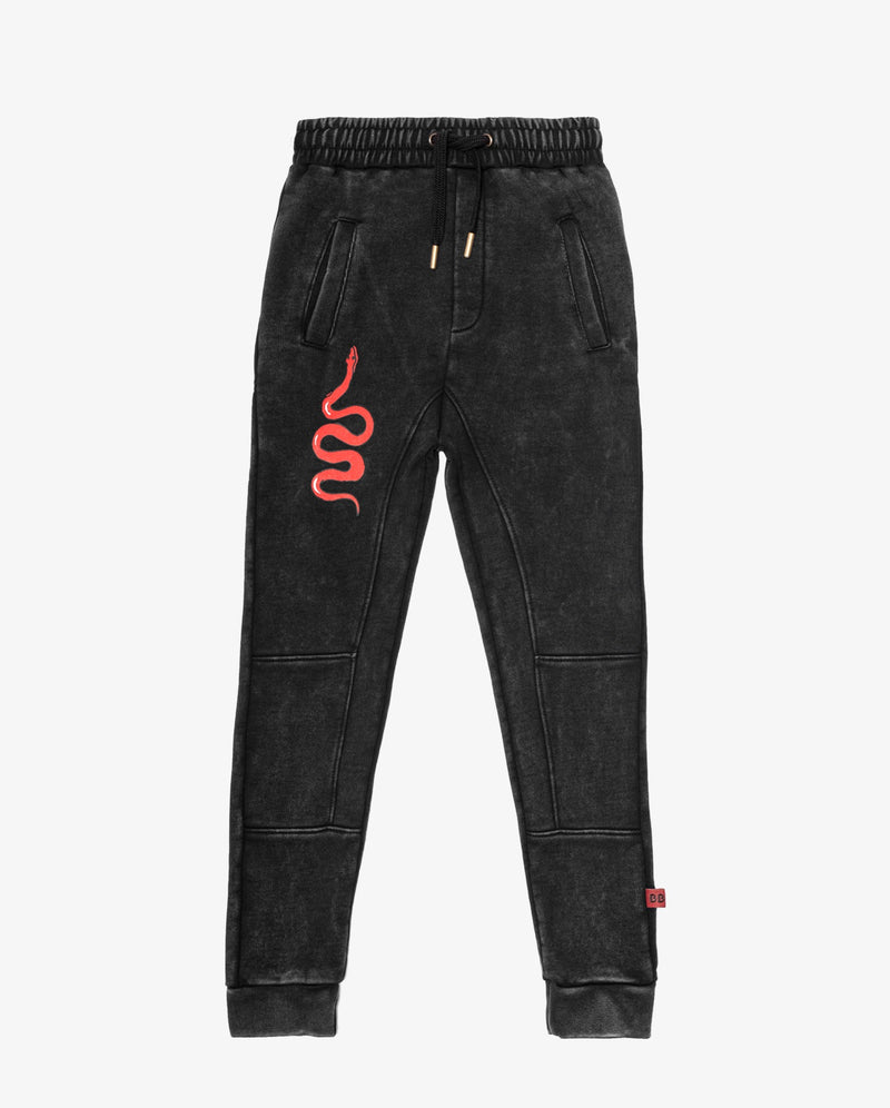 Band of Boys Bandits Track Pants Panel Red Viper in Vintage Black