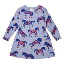 Minti Sporty Unicorns Dress in blue