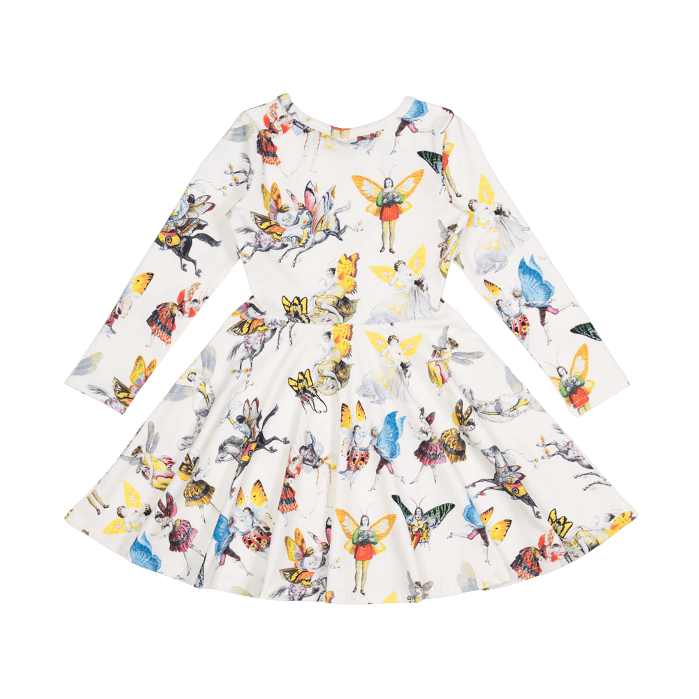 Rock your baby faerie LS waisted dress in white