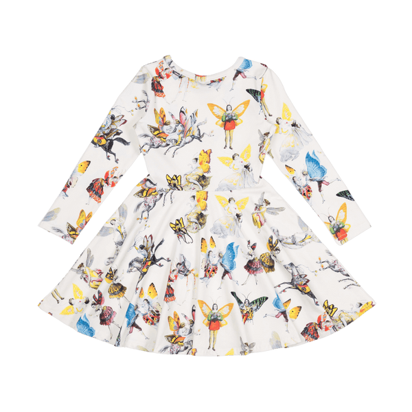 Rock your baby faerie LS waisted dress in white