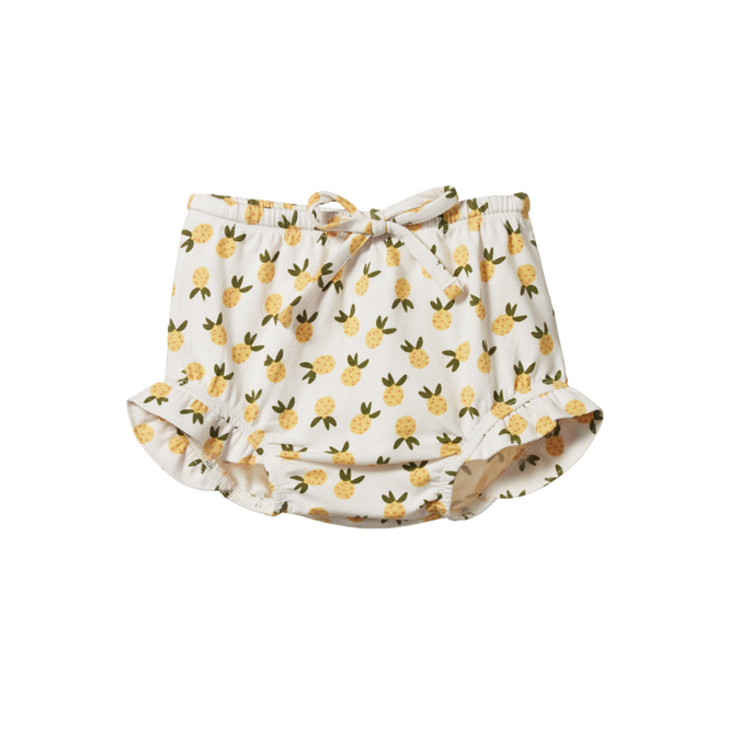 Nature baby petal bloomers petite pineapple print in yellow