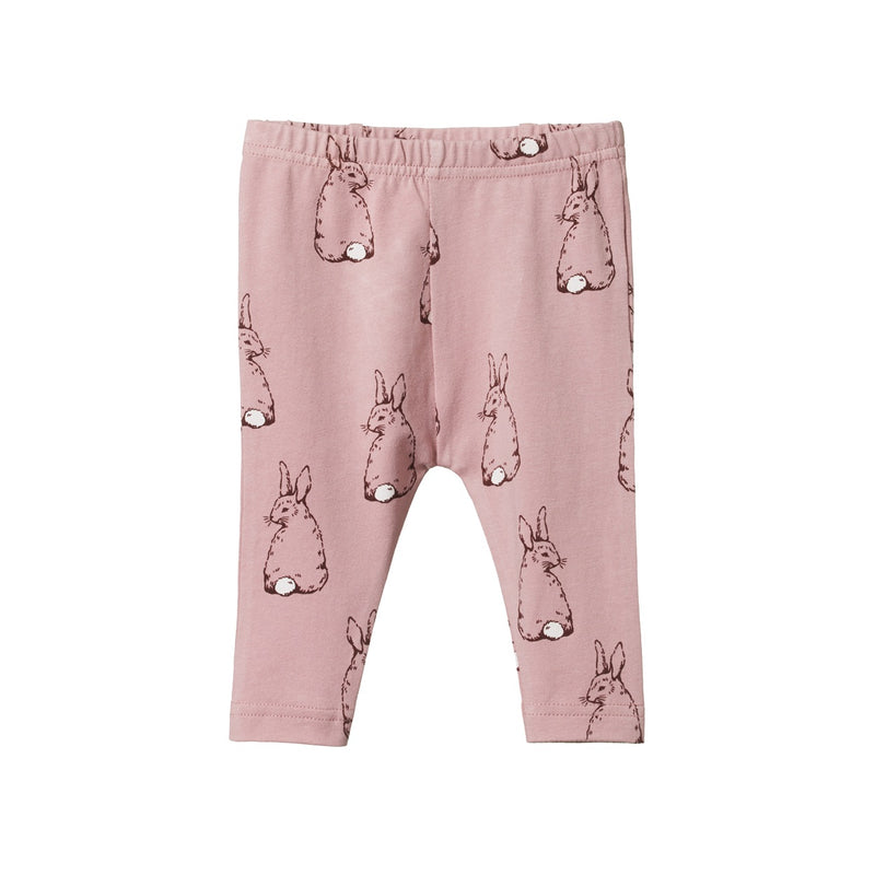 Nature Baby Bunny Tales leggings in wood rose pink