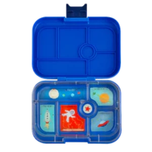 YumBox ORIGINAL Bento Lunch Box Funny Monsters Tray in True Blue