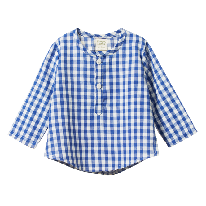 Nature Baby Caravan Shirt in Isle Blue Check