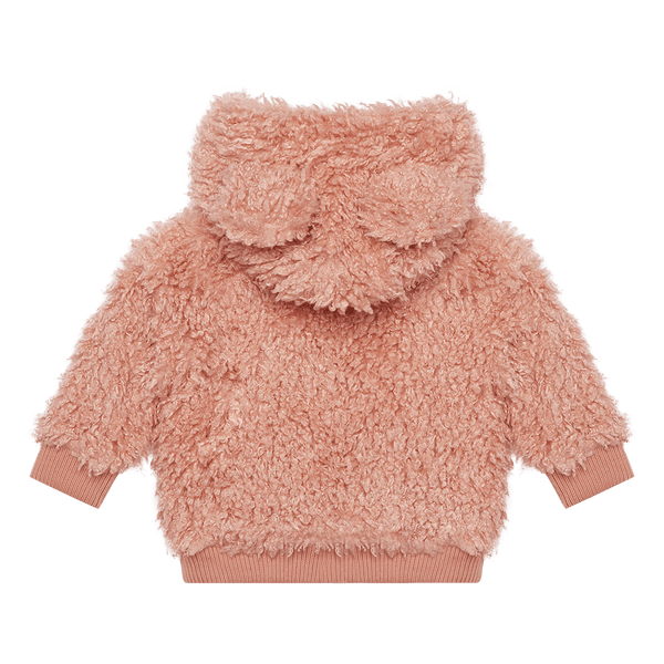 Rock Your Baby Pink Sherpa Baby Bear Hoodie in pink