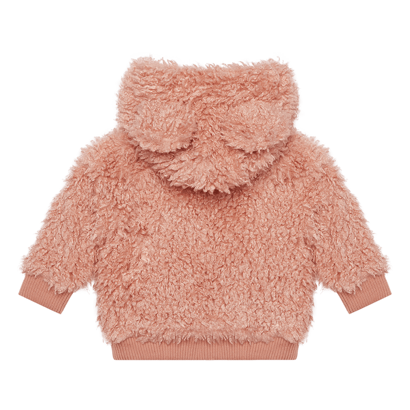 Rock Your Baby Pink Sherpa Baby Bear Hoodie in pink