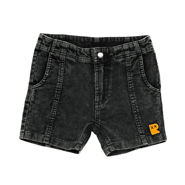 Rock Your Baby Washed Black Corduroy Shorts Washed Black