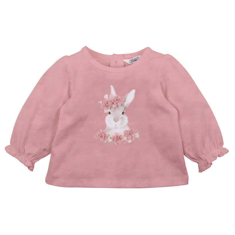 Bebe Freya bunny tee in dusky pink