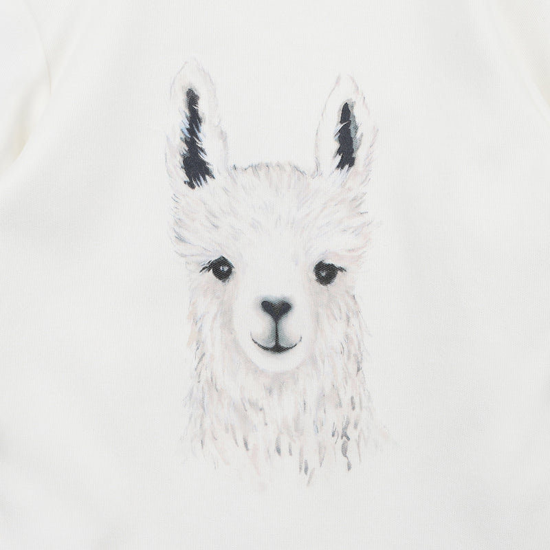 Bebe Llama face Bodysuit in ivory