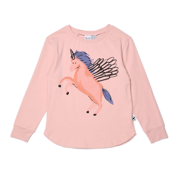 Minti Painted Pegasus Tee in muted pink