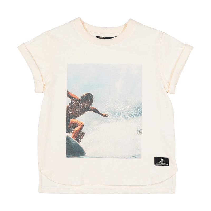 Rock your baby wave rider boxy fit t-shirt in cream