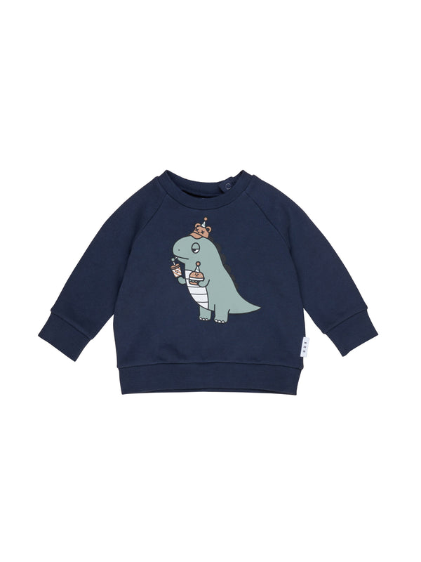 Huxbaby Dino sweatshirt midnight in blue