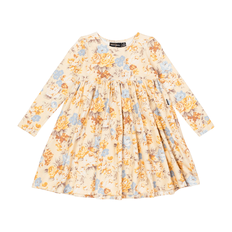 Rock your baby autumnal LS goldie dress in yellow
