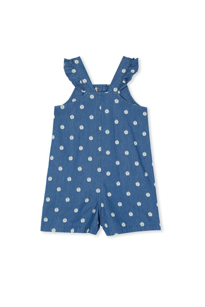Milky daisy baby overall in blue