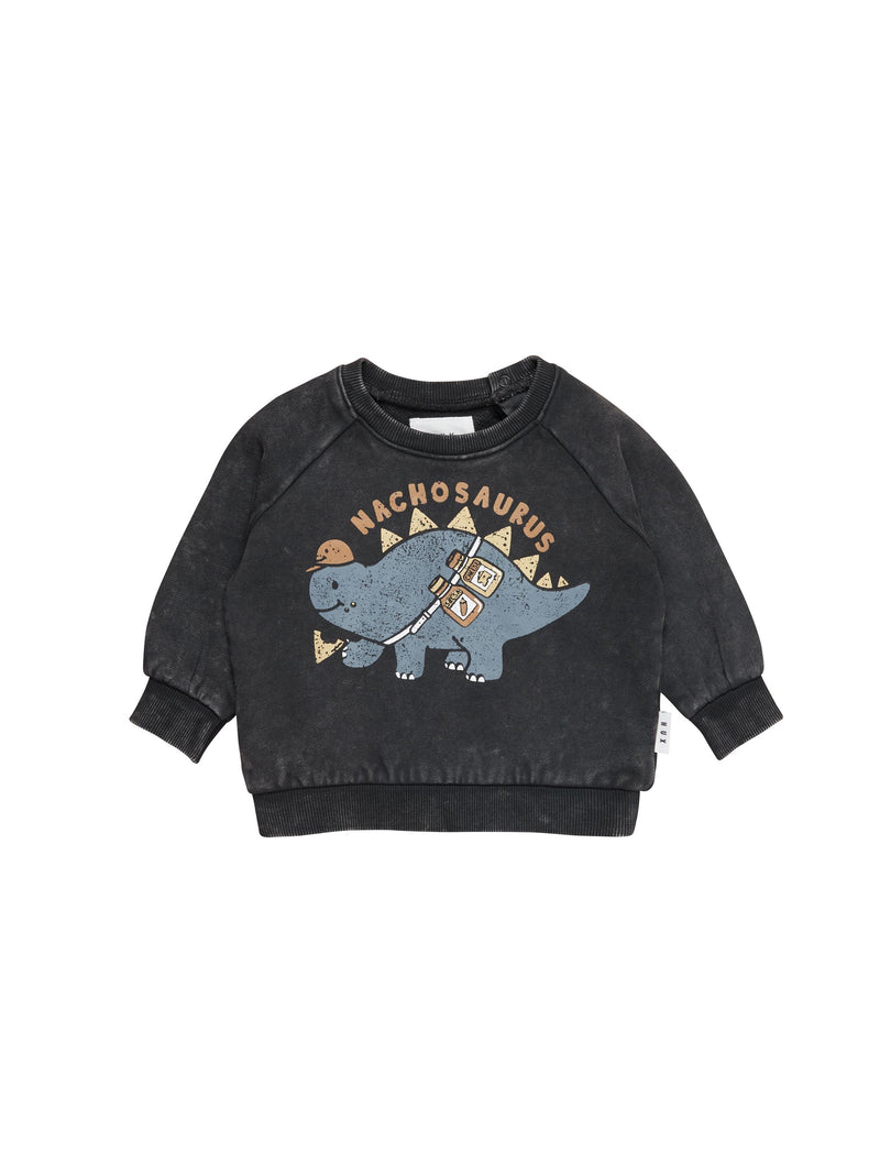 Huxbaby nachosaurus sweatshirt in vintage black