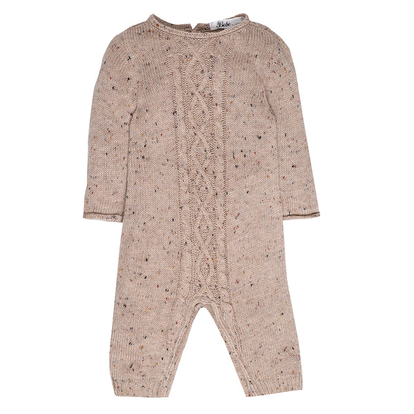 Bebe Tate knitted romper in taupe fleck