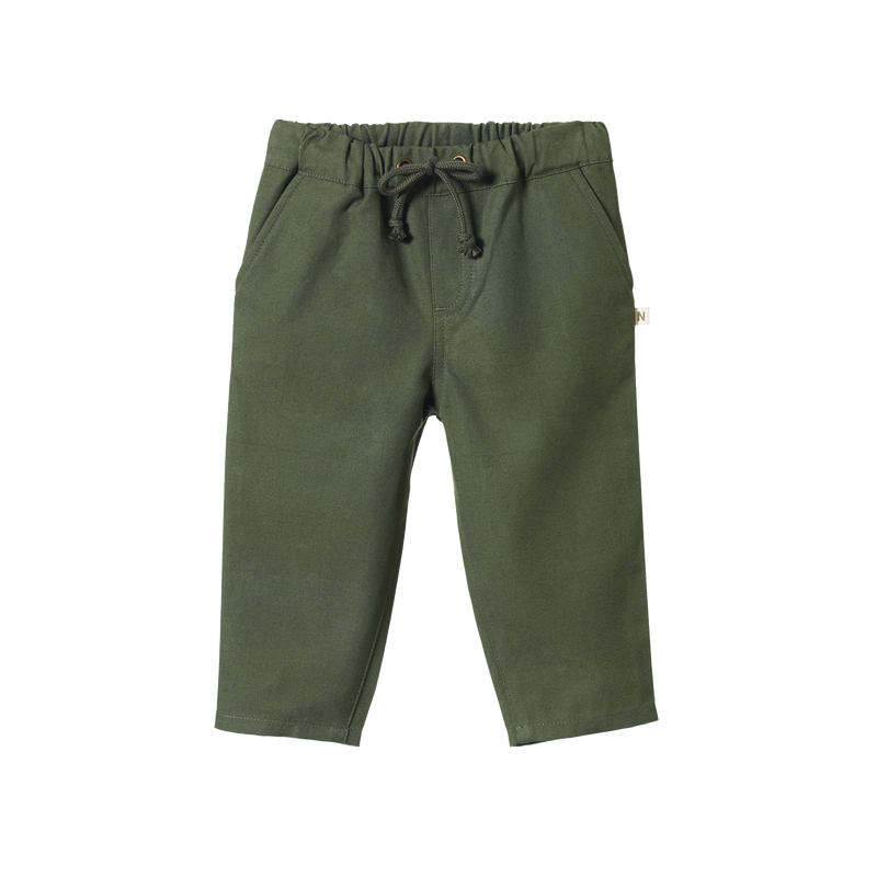 Nature baby sailor pants canvas thyme in green