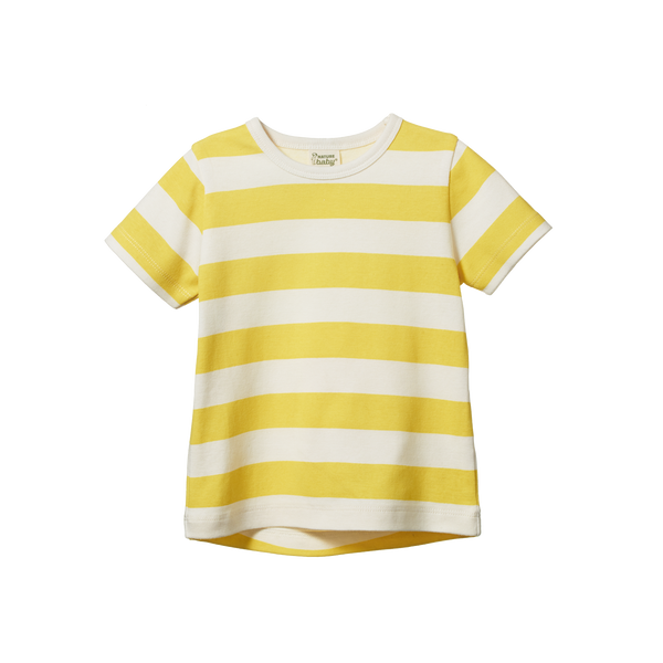 Nature Baby River Tee bold sunny stripe in yellow
