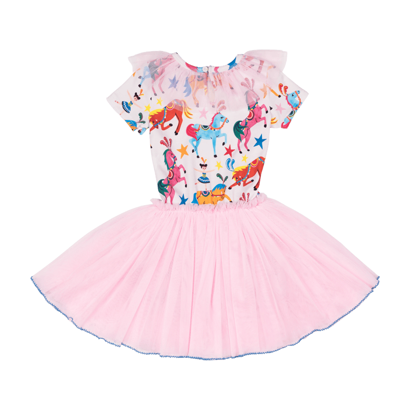 Rock your baby Parade SS neck ruffle circus dress in multi colour