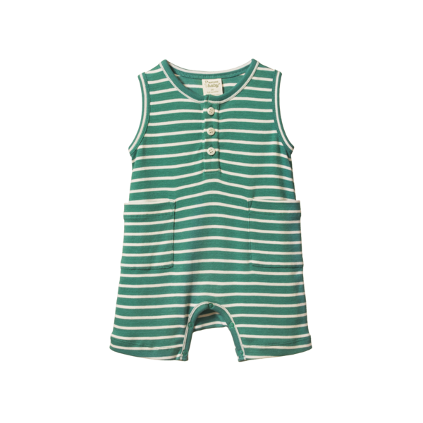 Nature Baby Sailor Camper suit in Isle Green
