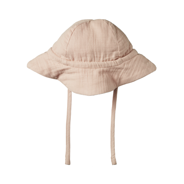 Nature Baby crinkle muslin sunhat rose dust in pink