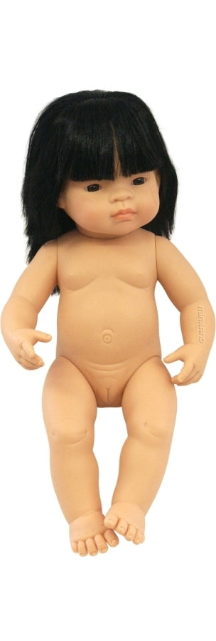 Miniland Asian Girl Baby Doll 38cm in nude