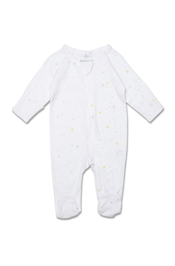Marquise 2pc set zip suit and beanie in white