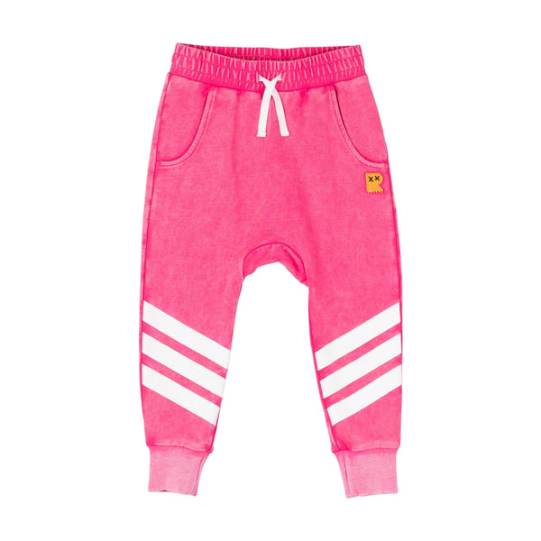 Rock Your Baby Pink Wash Stripe Track Pants in pink