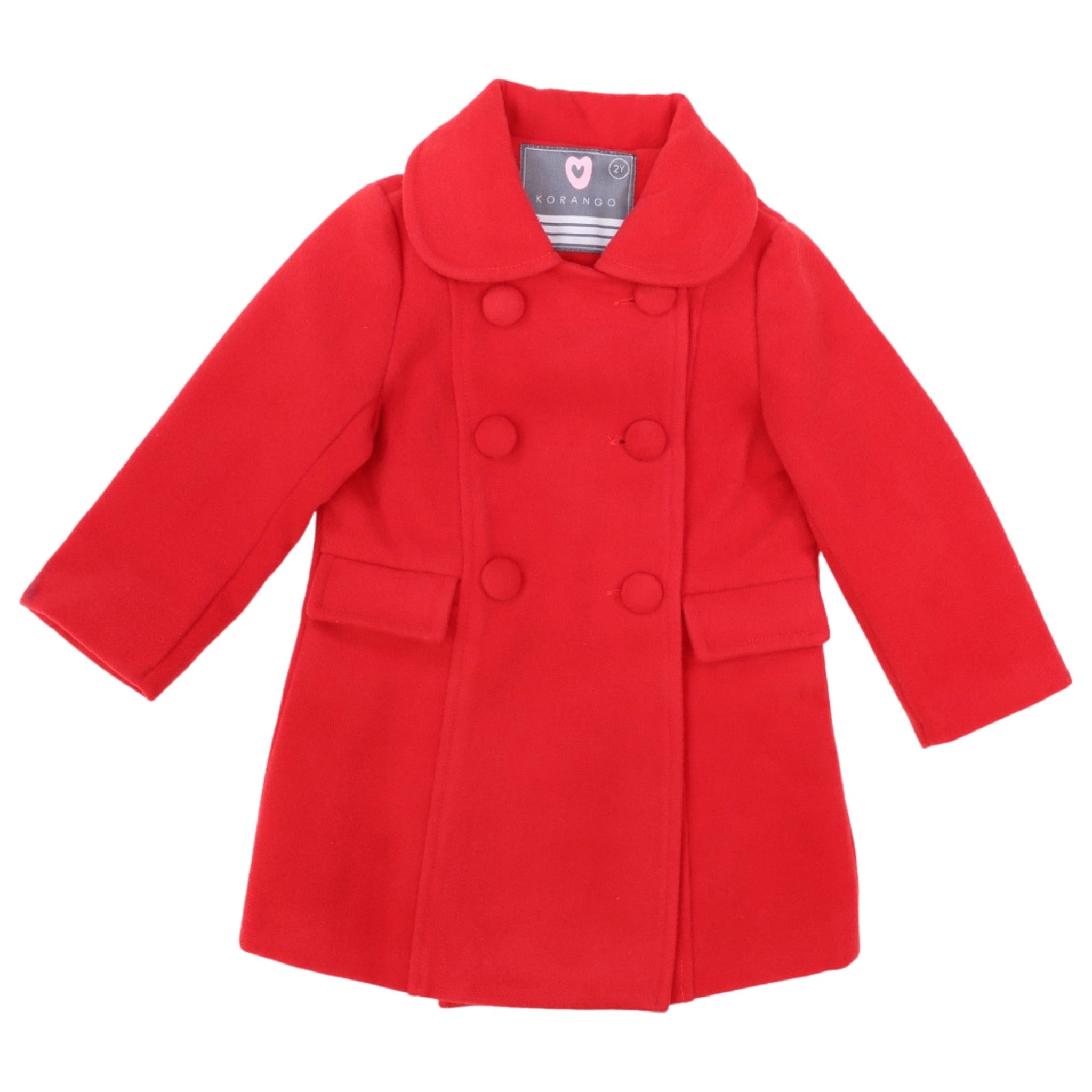 Korango  Long overcoat in red