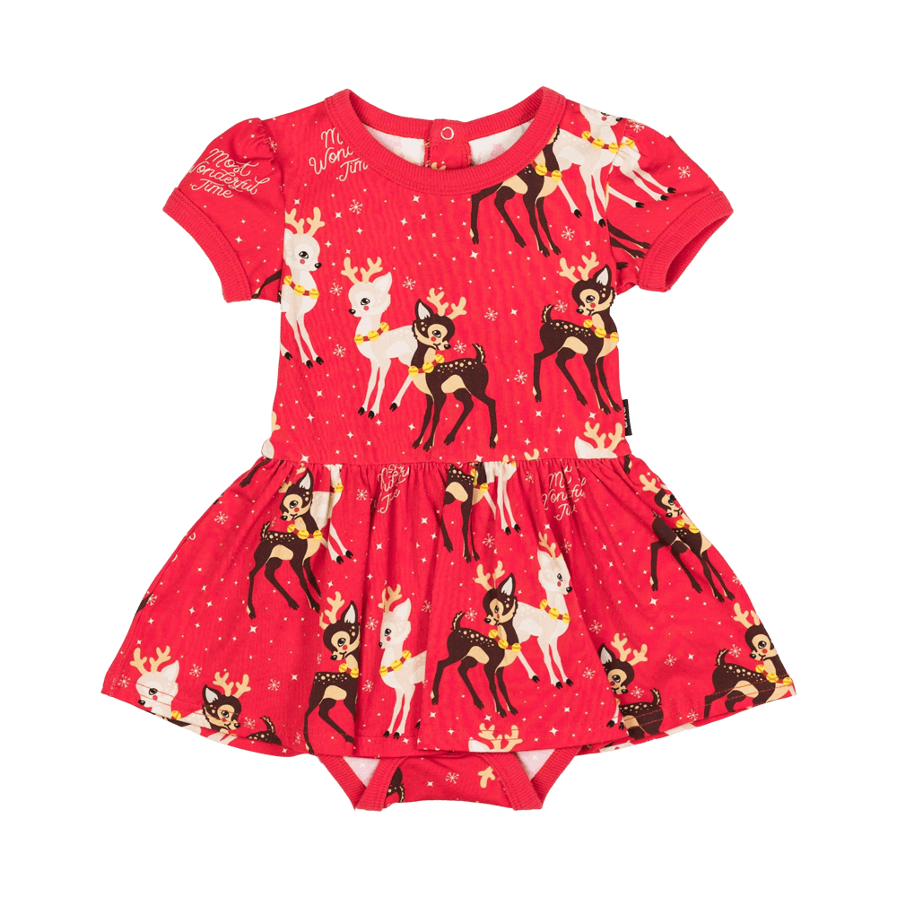 Rock Your Baby Comet and Cupid Waisted dress in red - Baby