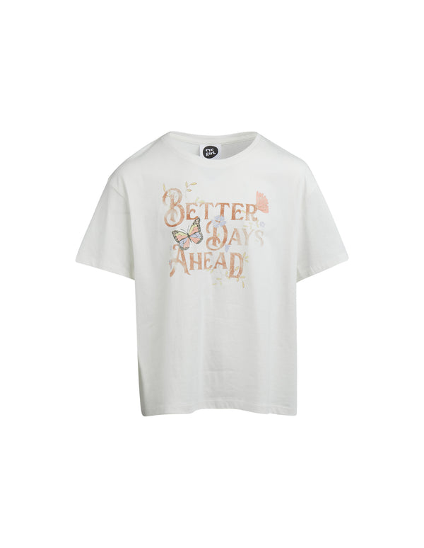 Eve Girl better days t-shirt in vintage white