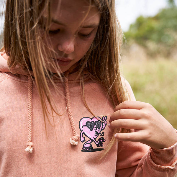 Alphabet Soup heart breaker hoody in acid orange