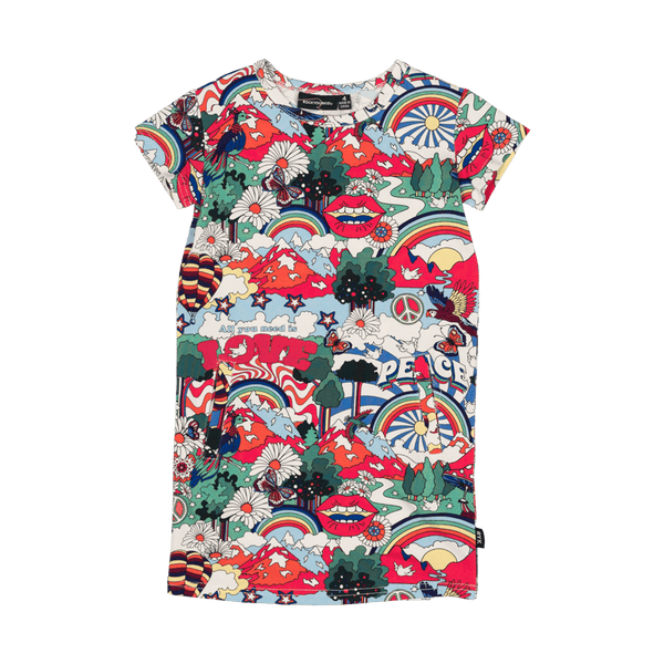 Rock your baby all you need is love t-shirt dress in multicolour