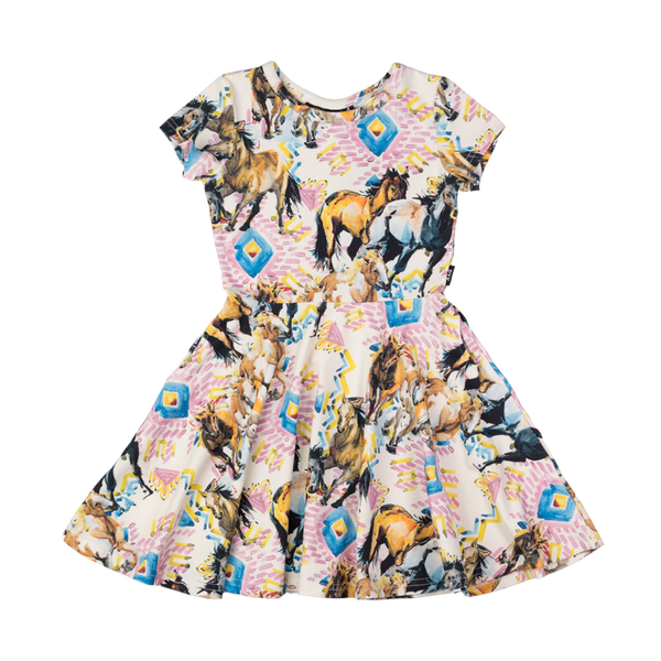 Rock your baby mustang waisted dress in multi colour