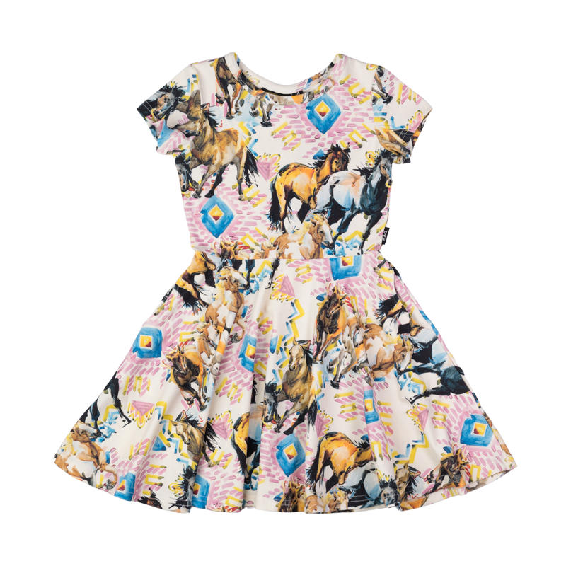 Rock your baby mustang waisted dress in multi colour