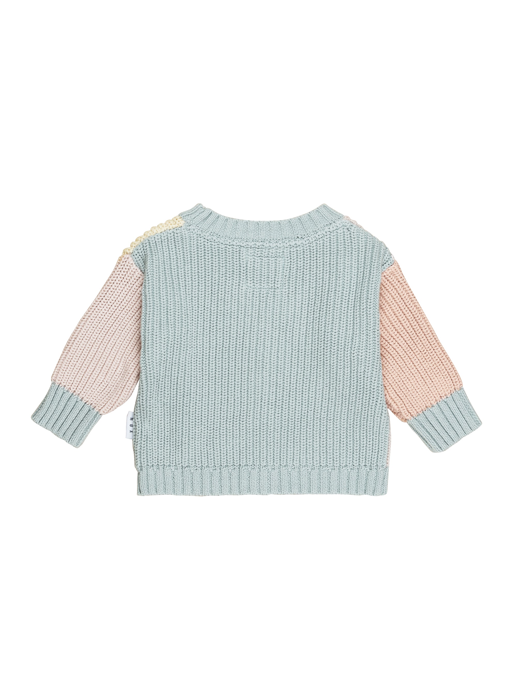 Huxbaby Chunky Knit Cardi Rainbow Knit in Multi Colour