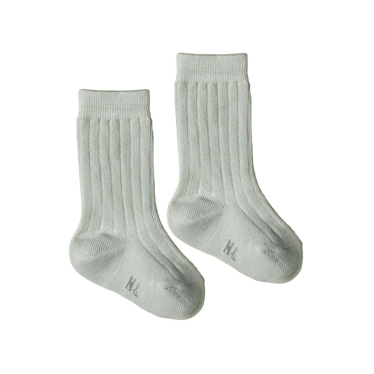 Nature Baby organic cotton rib socks sea green