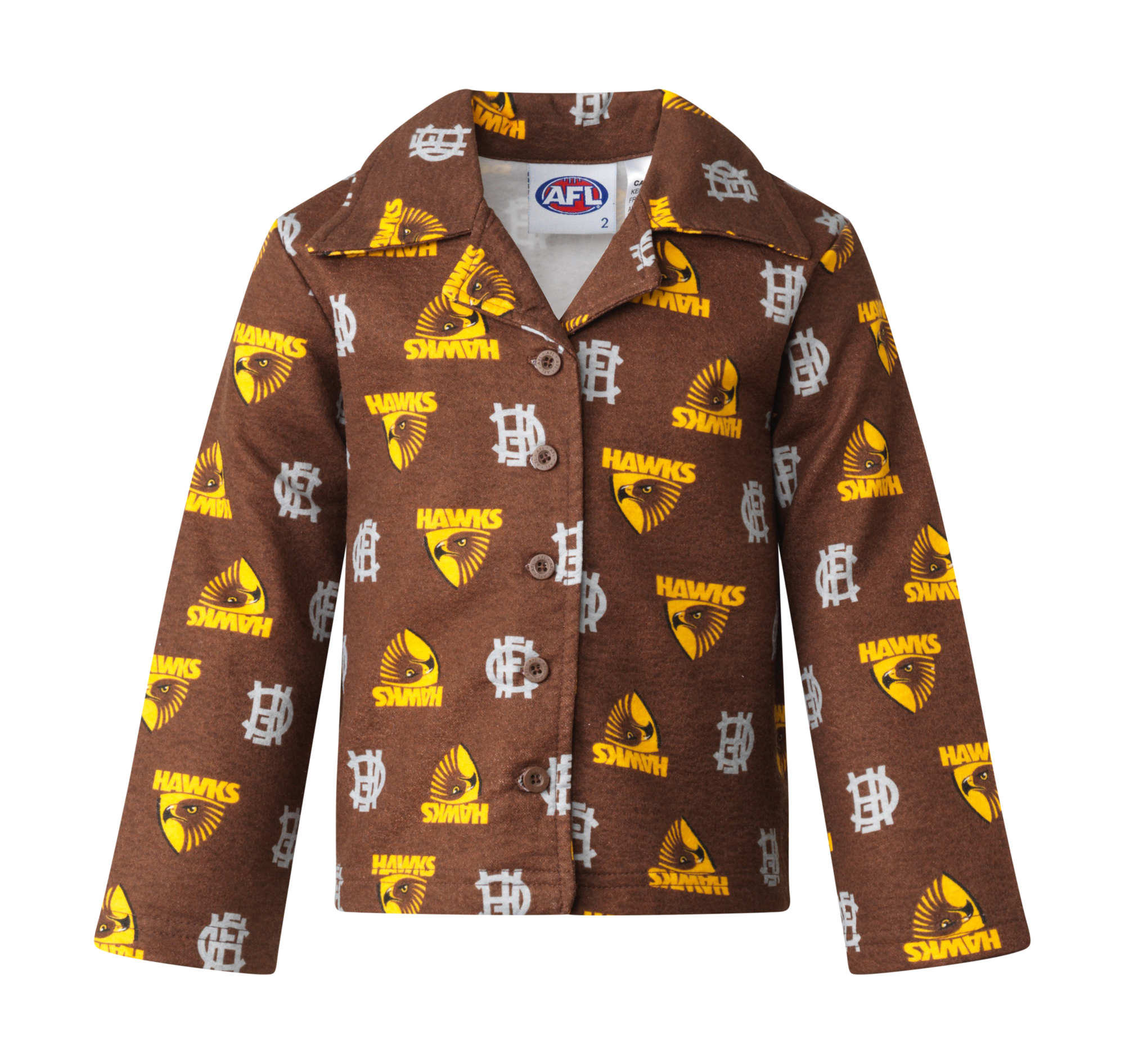 Hawthorn Hawks Official AFL  Flannelette Youths  Winter Pyjamas Flannelette