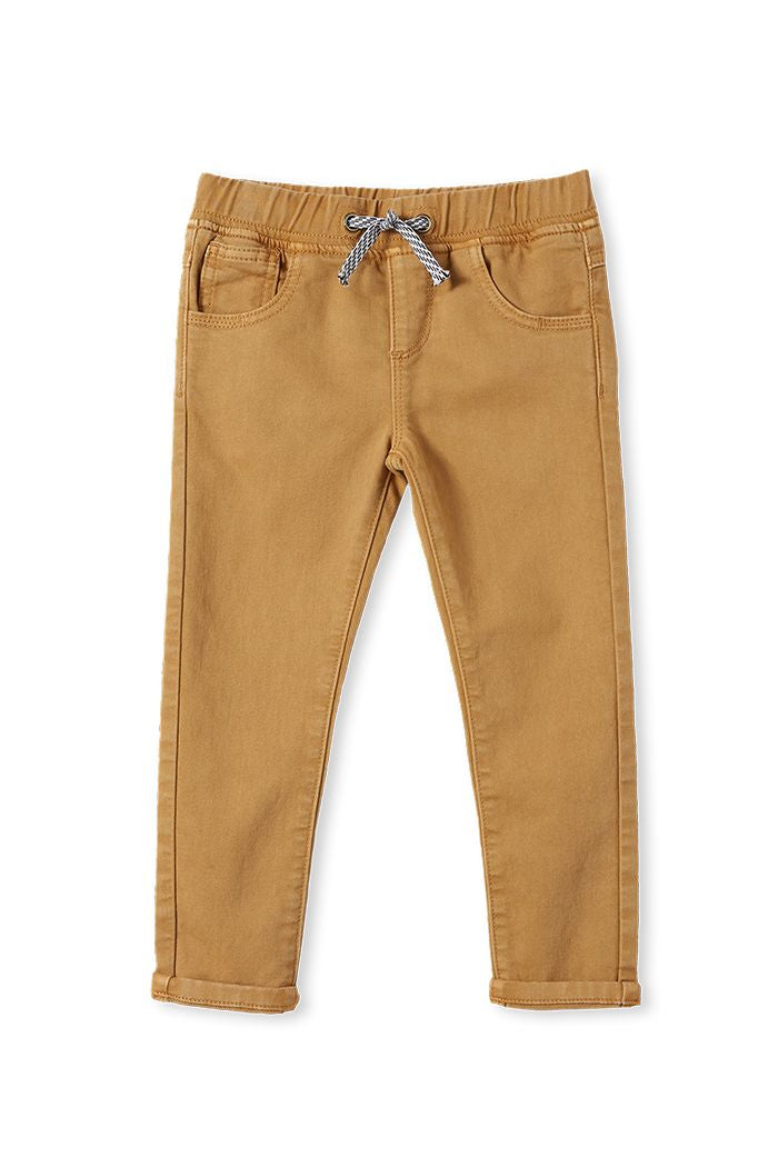 Milky Sand Knit Denim Jean in sand brown