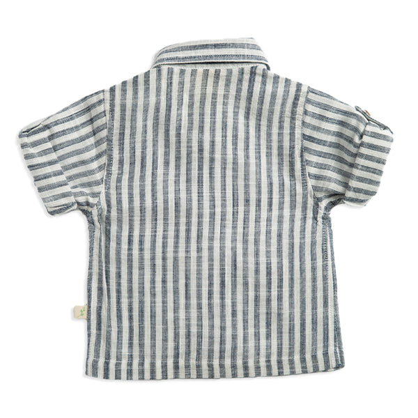 Tiny Twig Cambria shirt in a Woven Stripe crinkle