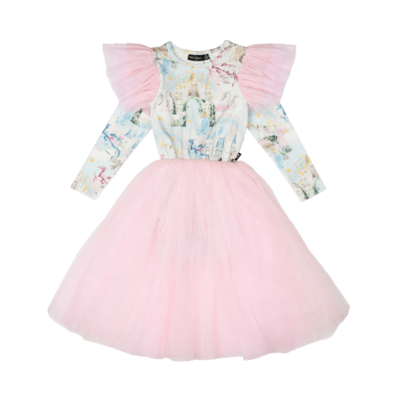 Rock Your Baby Fairy Tales Long Sleeve Flounce Dress in Multi