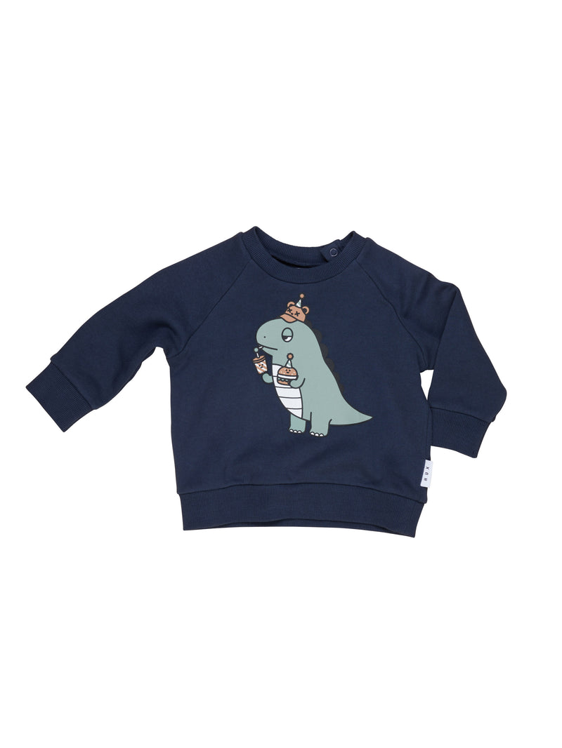 Huxbaby Dino sweatshirt midnight in blue