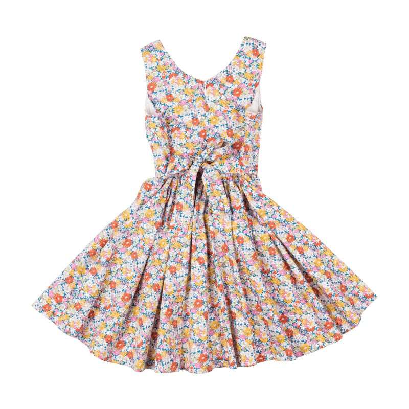 Rock Your Baby Blue garden floral waisted dress in blue